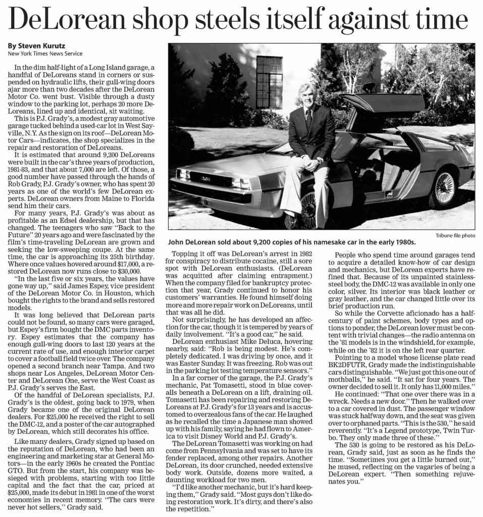 Chicago Tribune-Sun - May 22, 2005 | DeLoreanDirectory.com