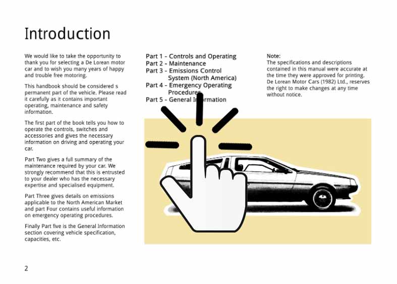DeLorean Owner’s Handbook | DeLoreanDirectory.com