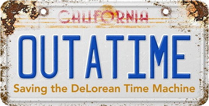 OUTATIME - California Sunset plate | DeLoreanDirectory.com